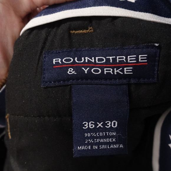 ROUNDTREE & YORKE CORECOMFORT WAISTBAND BROWN CORDUROY PANTS MENS 36X30 (36X28) - Picture 7 of 7